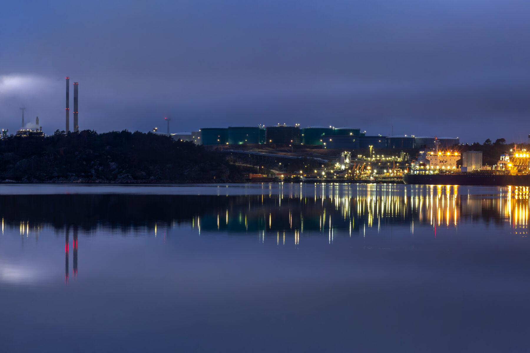 An oil industry facility