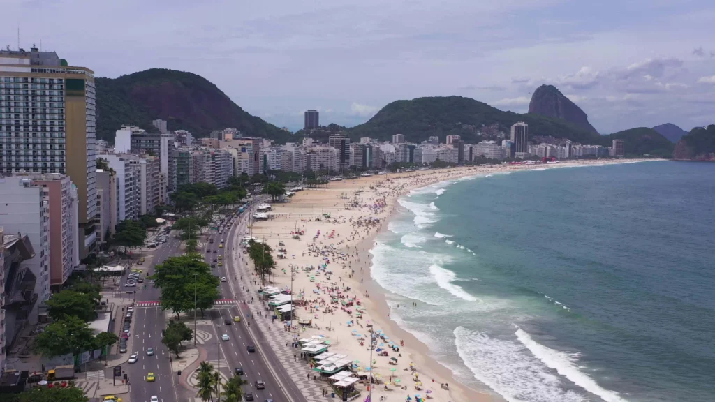 Aerial view of Copacabana Beach, Rio de Janeiro