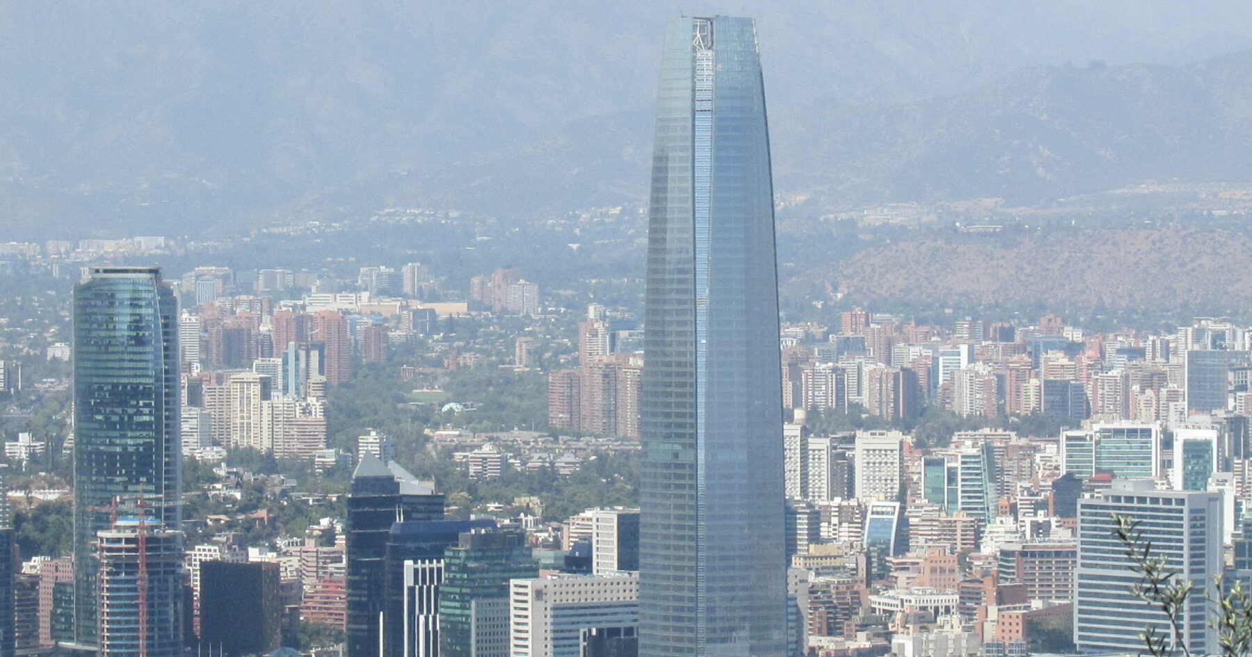 The Santiago skyline in Chile.
