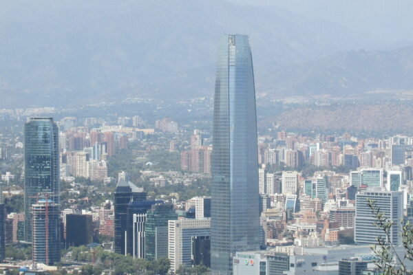 The Santiago skyline in Chile.