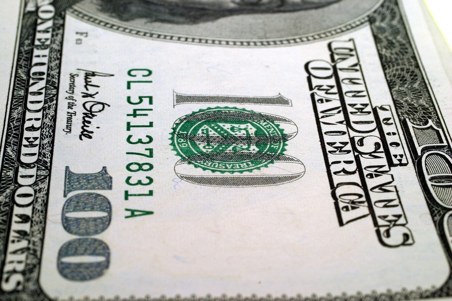 US hundred dollar bills, Bolivia dollar deposits