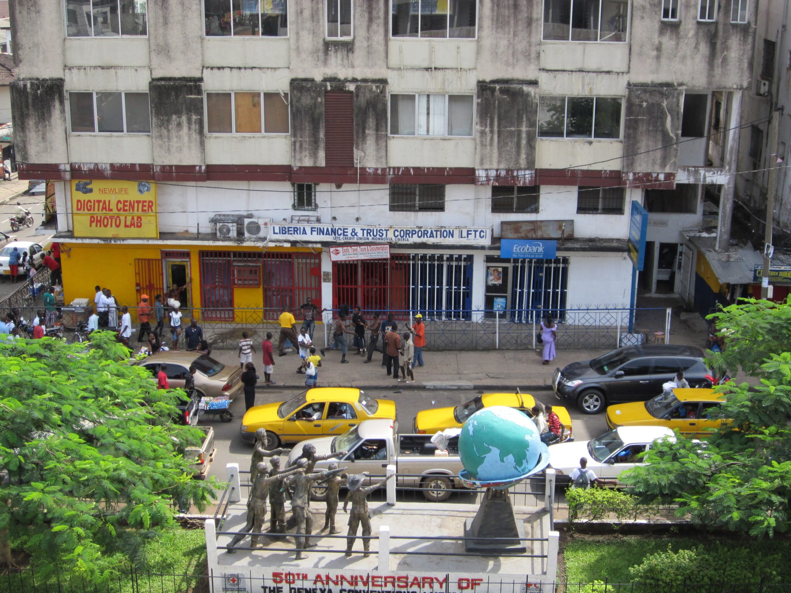 Liberia growth — a commercial street in central Monrovia