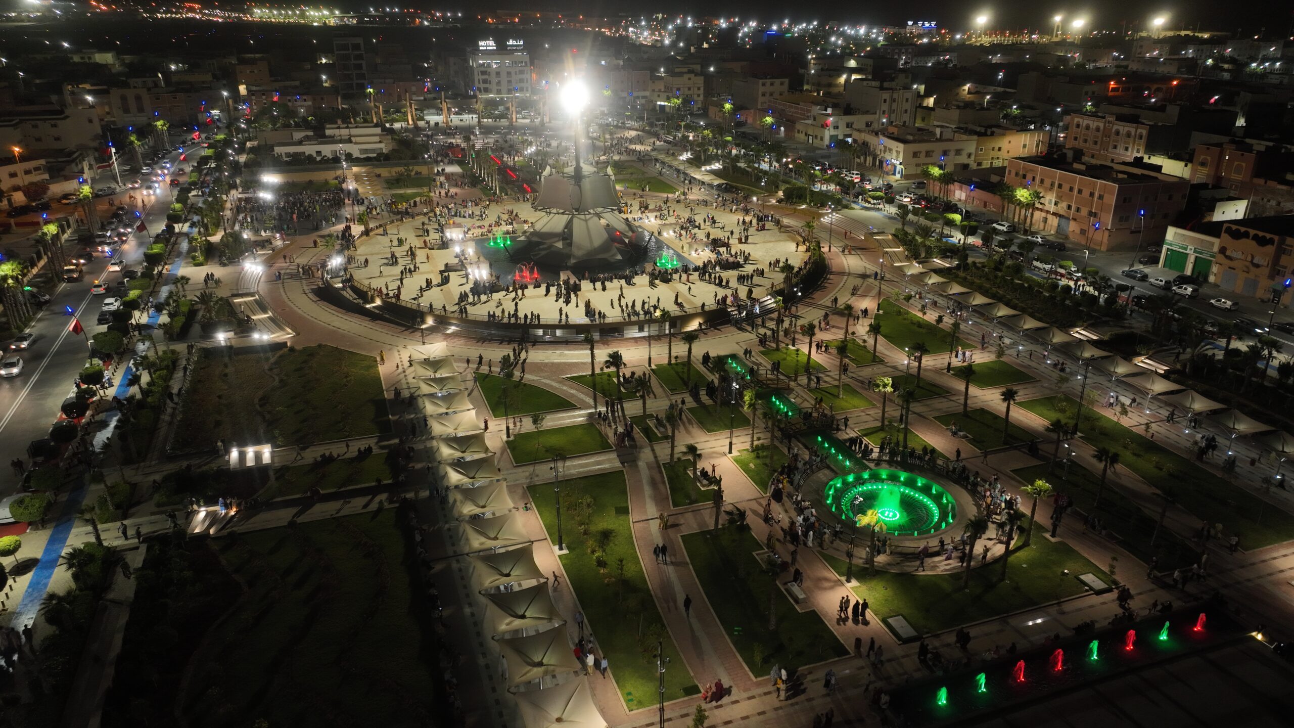 Western Sahara autonomy plan — an aerial view of Laayoune at night