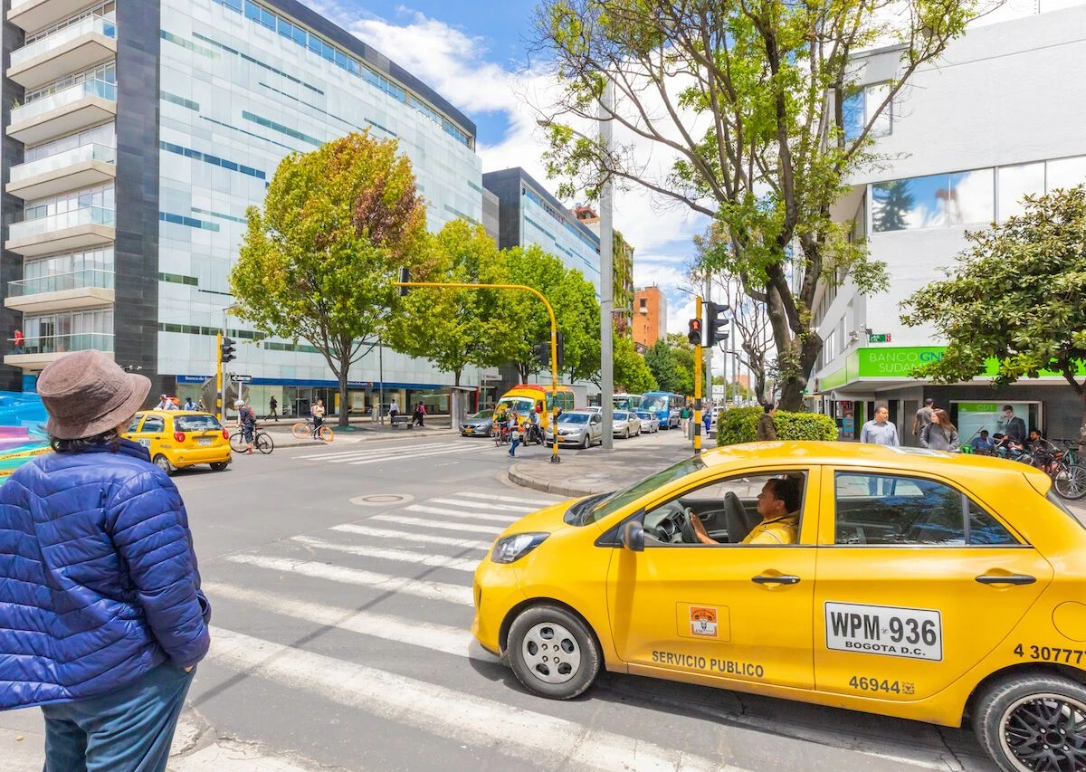 Bogota-Colombia-city-street-with-yellow-taxis-1200x853