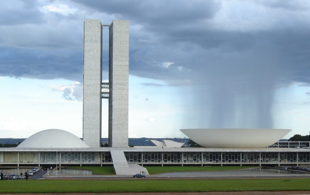 Brazil's National Congress in Brasília amid the INSS scandal