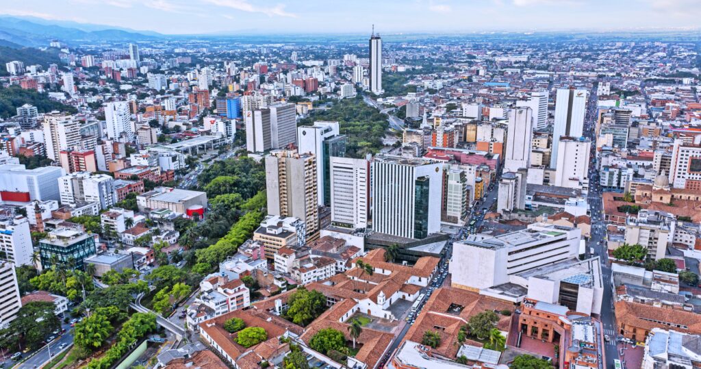 Cali skyline in Colombia, host city for the inauguration after a runoff audit found no fraud