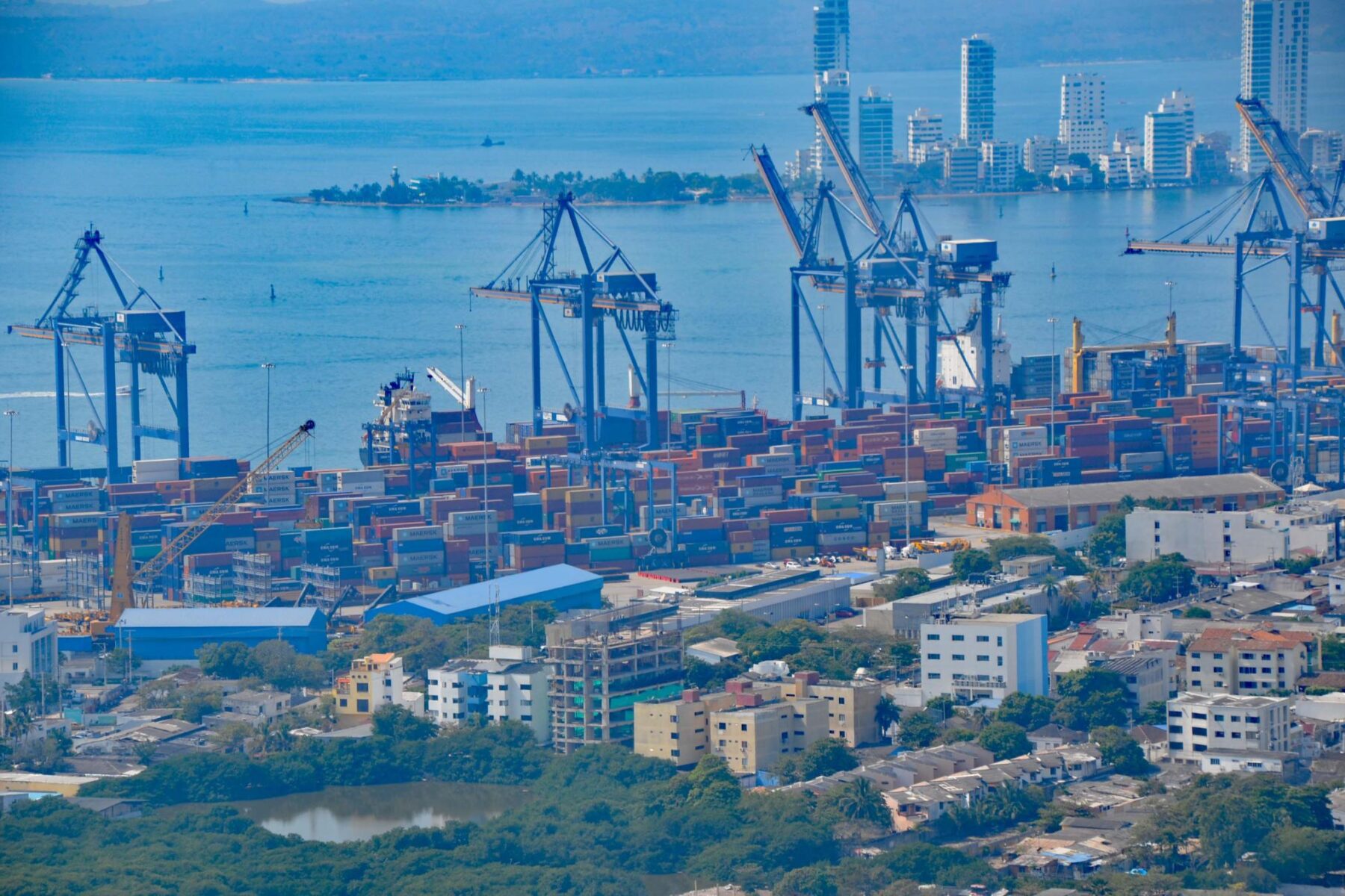 Container port in Cartagena, Colombia, as Colombia's exports rise 14.2%