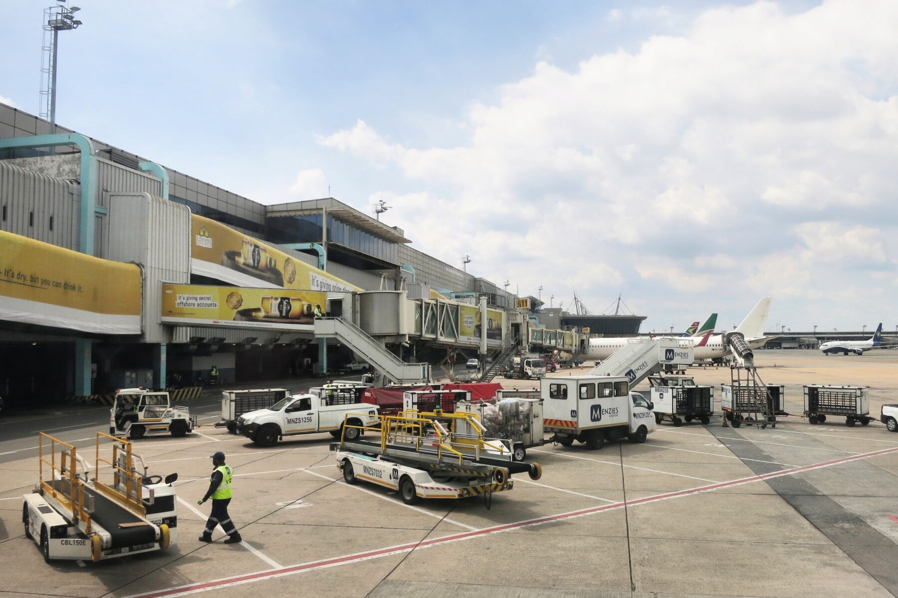 Ground handling equipment at OR Tambo International Airport, Johannesburg