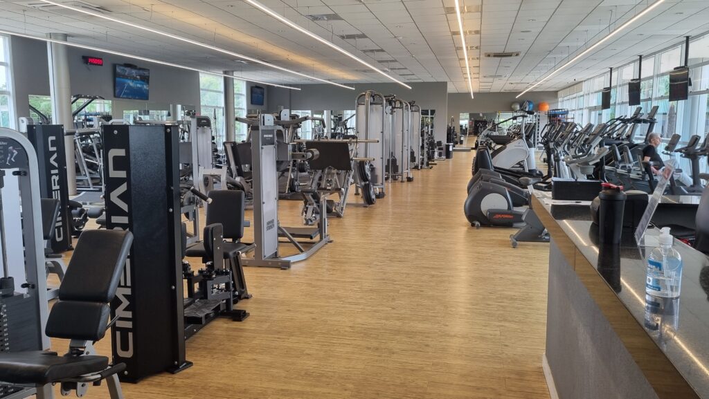 Interior of a Smart Fit fitness gym in Brazil after the Evolve acquisition