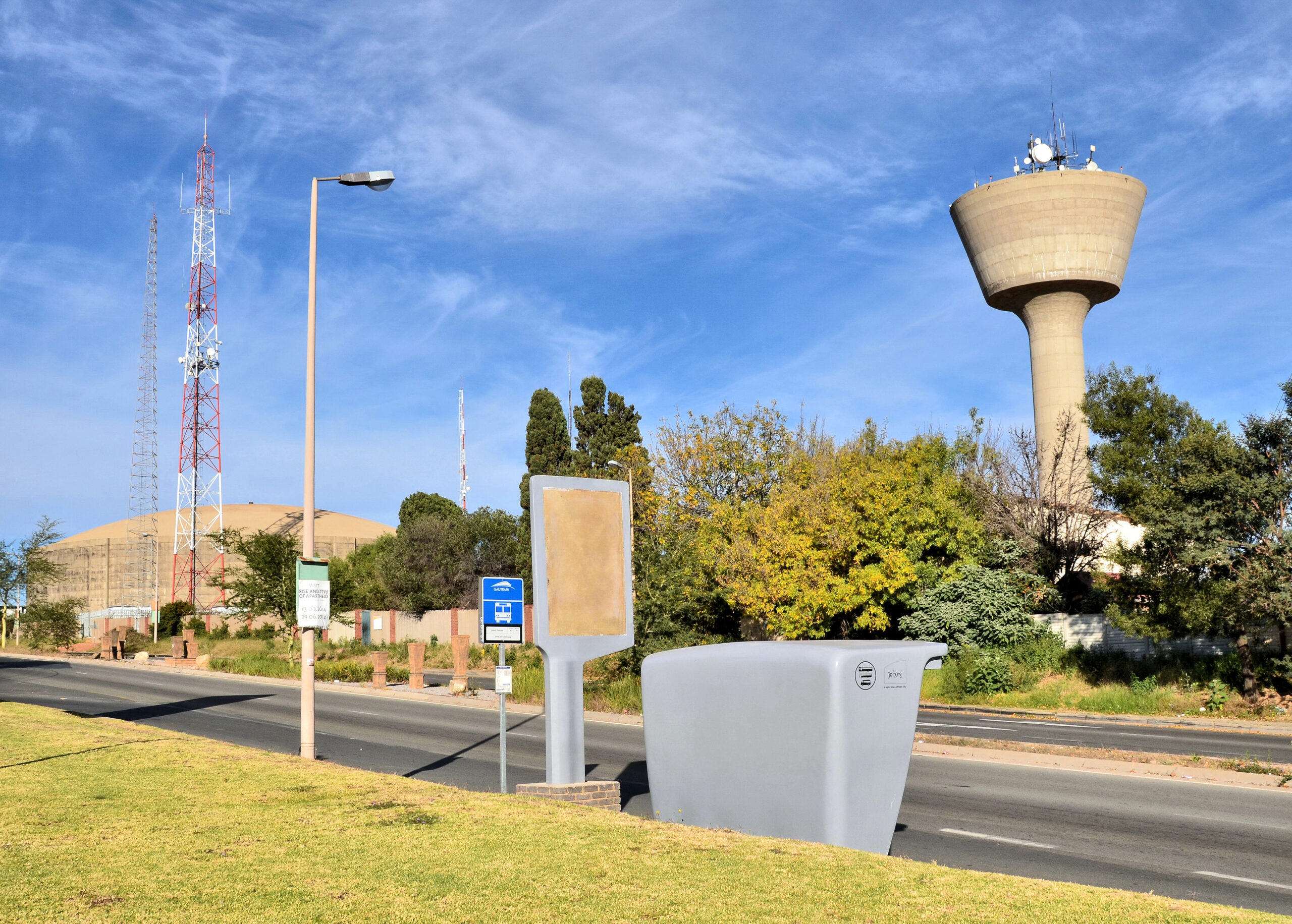 South Africa water crisis &mdash; a Johannesburg Water reservoir and municipal water tower on the East Rand