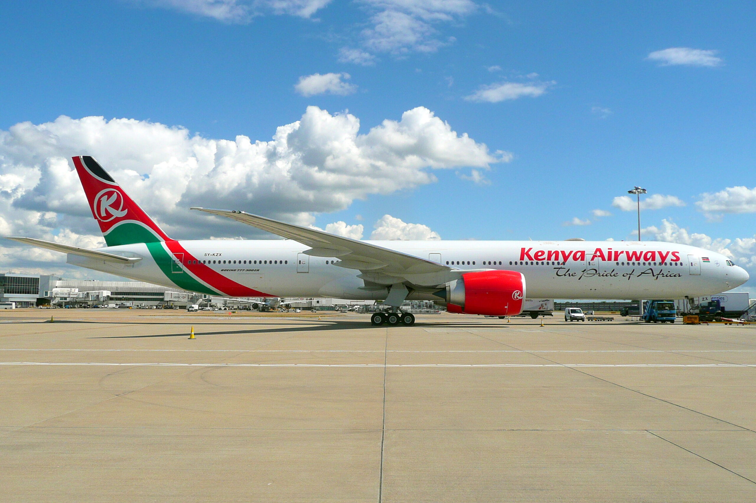 Kenya Airways Wi-Fi plan — the airline’s Boeing 777-300ER at London Heathrow