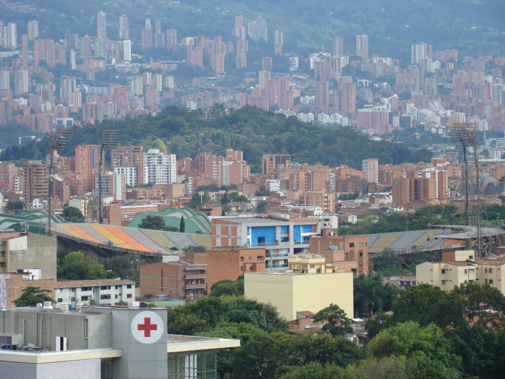Medellín skyline, home of Grupo Cibest, which acquired fintech Avista