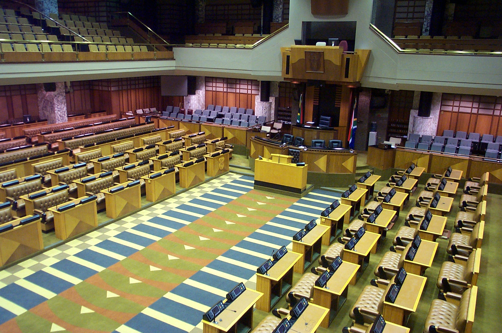 South Africa xenophobic violence debate — the National Assembly chamber in Cape Town