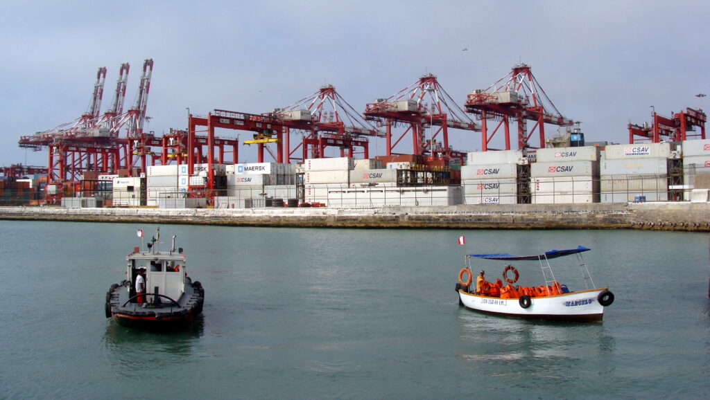 Containers at the Port of Callao in Peru, gateway for the Peru-China free trade agreement