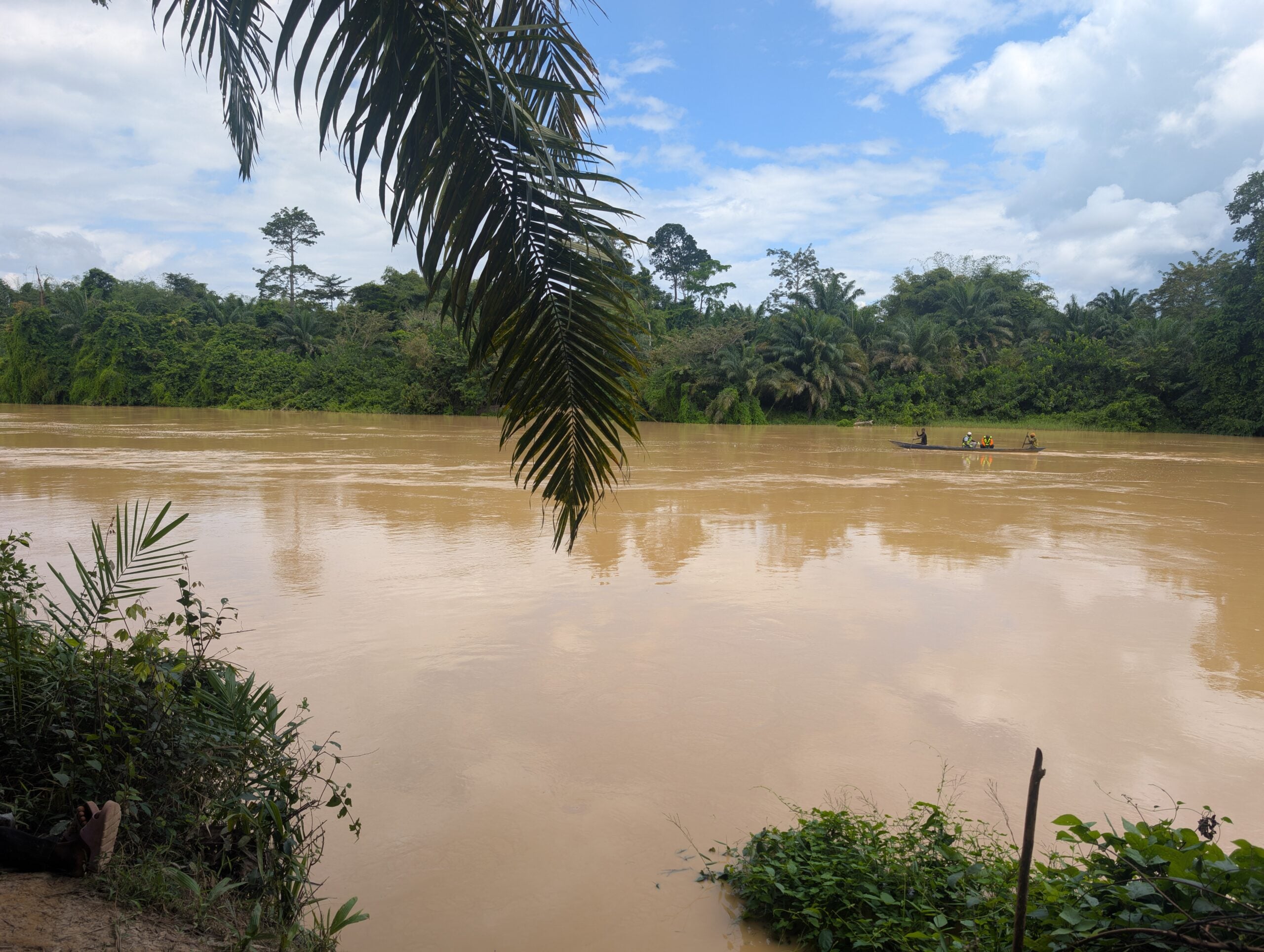 Ghana illegal mining — the silt-laden River Pra, damaged by galamsey