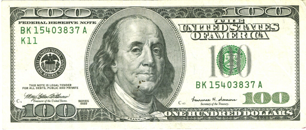 US dollar banknotes cash