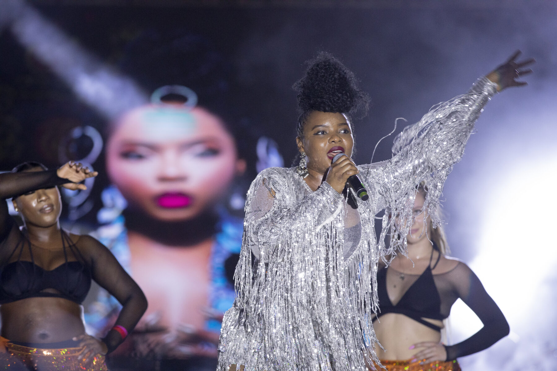 African music royalties - Nigerian star Yemi Alade performing live at the FEMUA festival