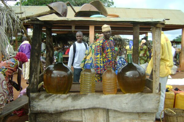 A border market at the Nigeria-Benin frontier
