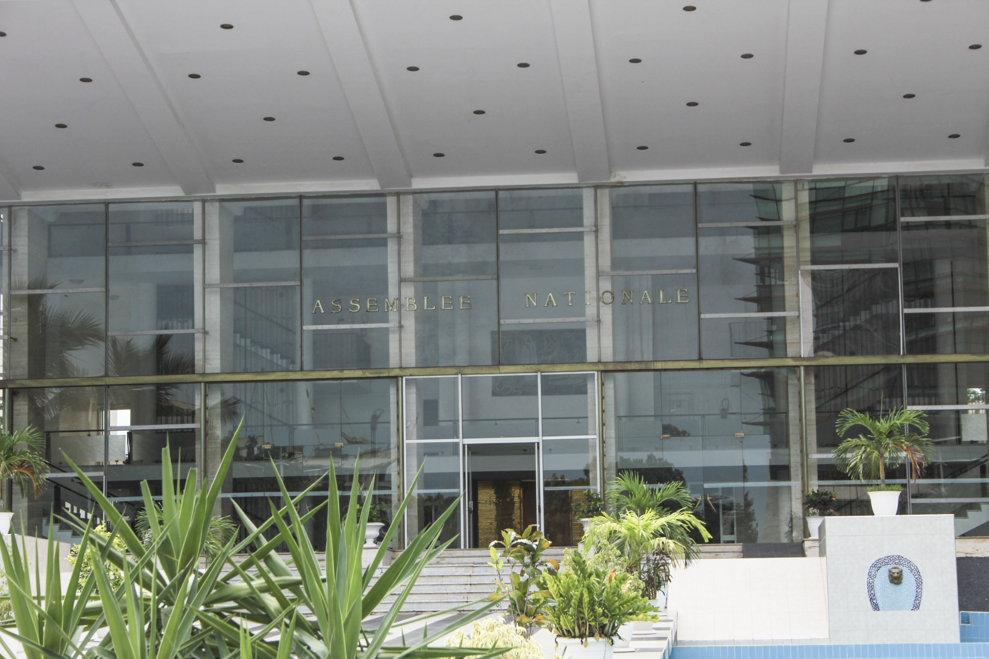 The entrance of the National Assembly building in Dakar, Senegal