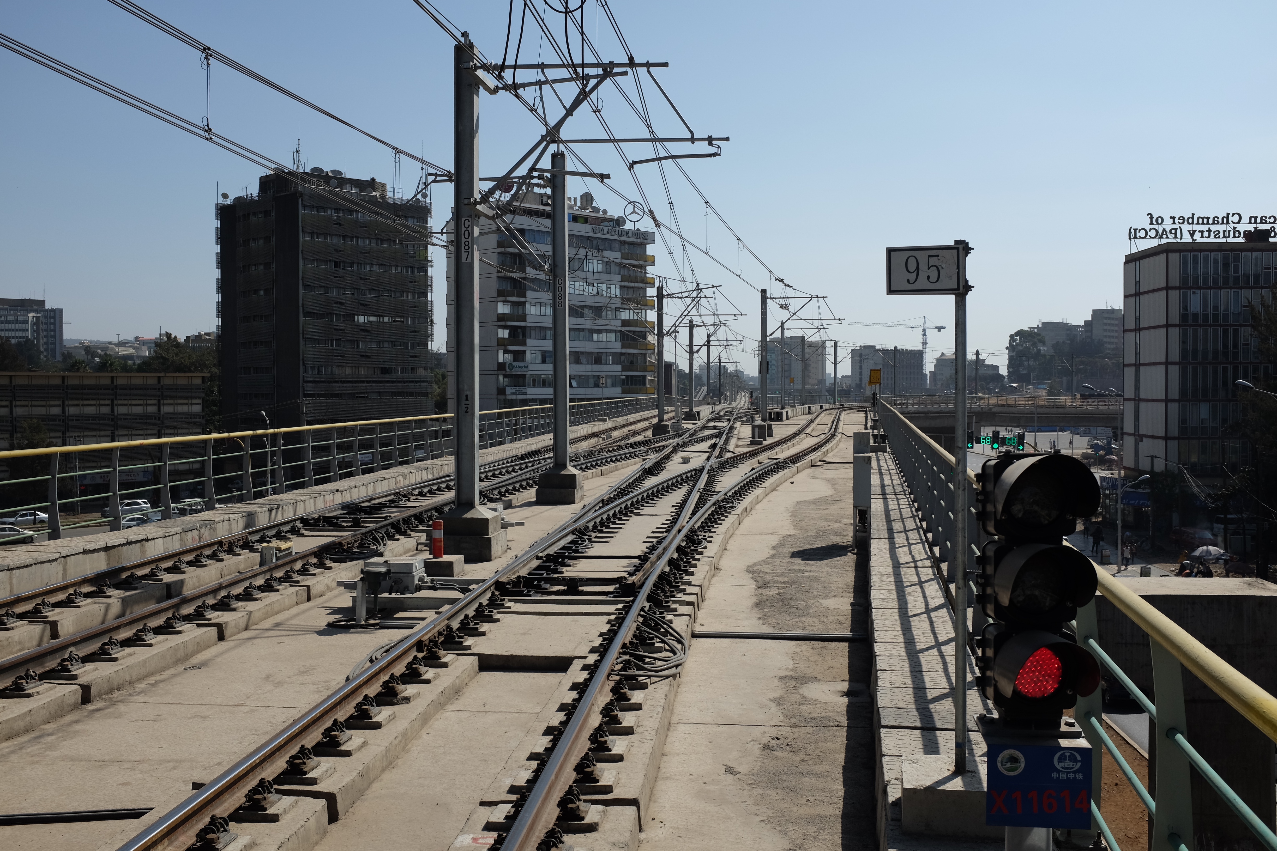 Addis Ababa Light Rail tracks, built by Chinese contractors