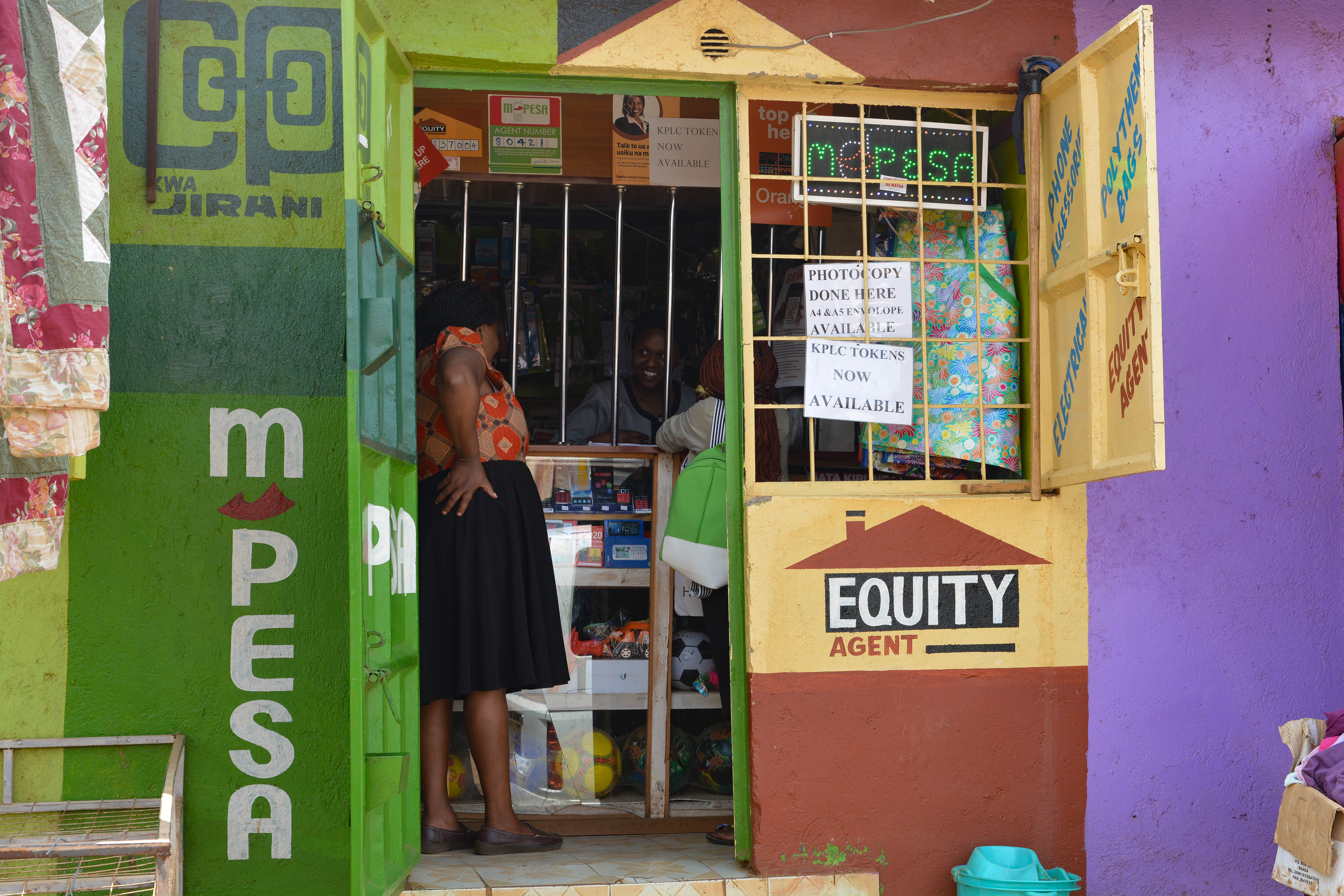 M-Pesa mobile money agent shop in Nairobi