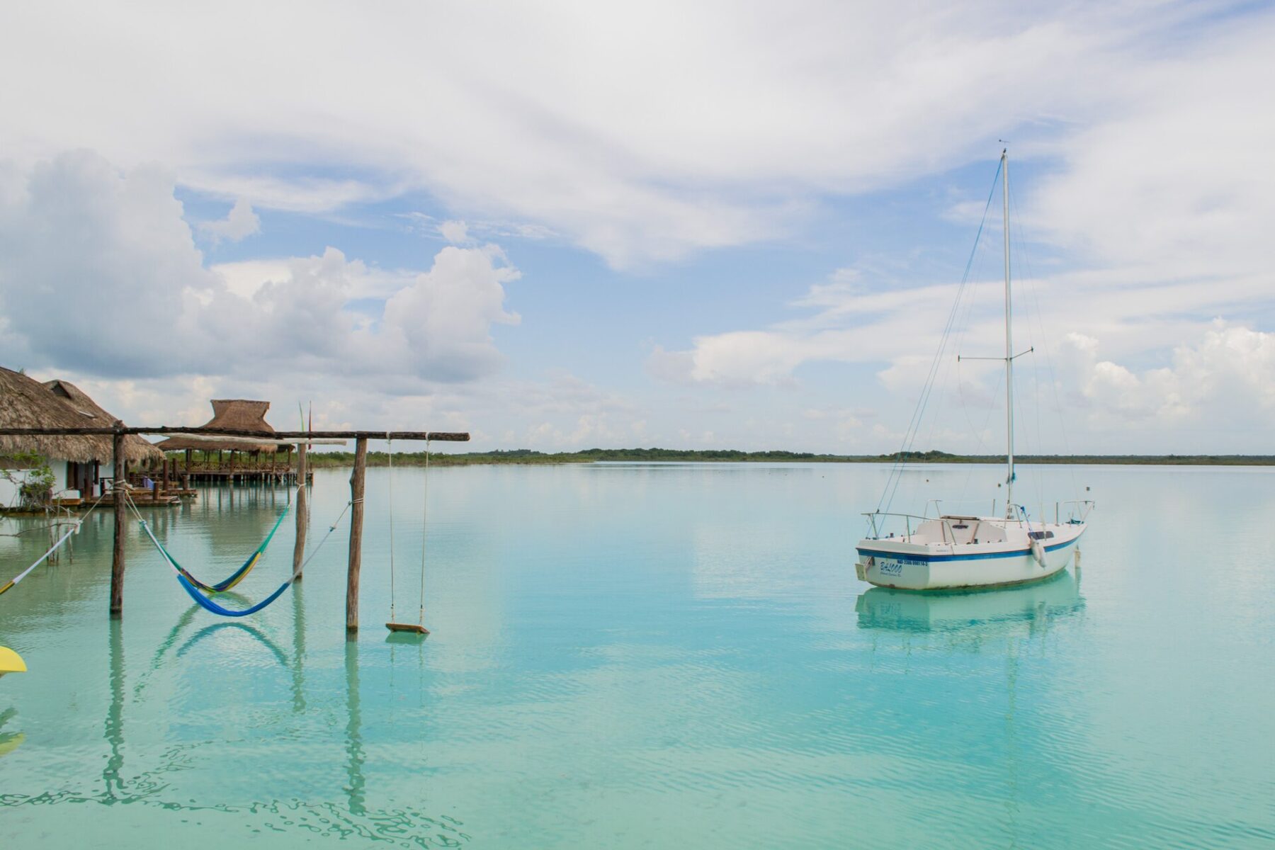 View of the seven-colored lagoon in Bacalar Magic Town