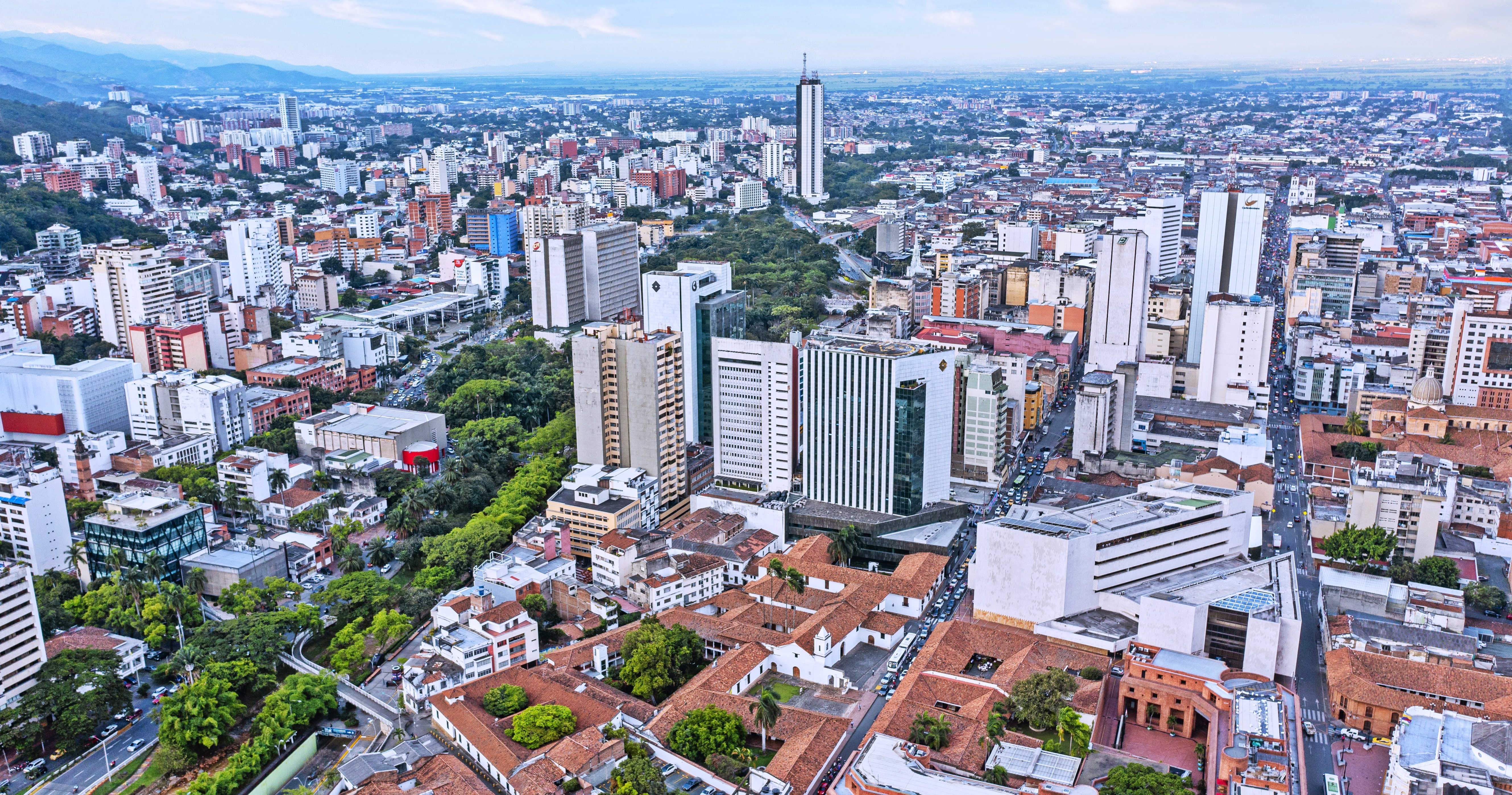 The Cali skyline in Colombia, the city hardest hit by the Colombia earthquake