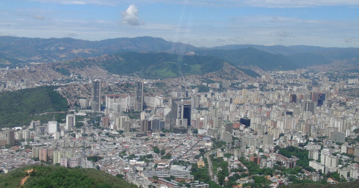 An aerial view of Caracas, Venezuela