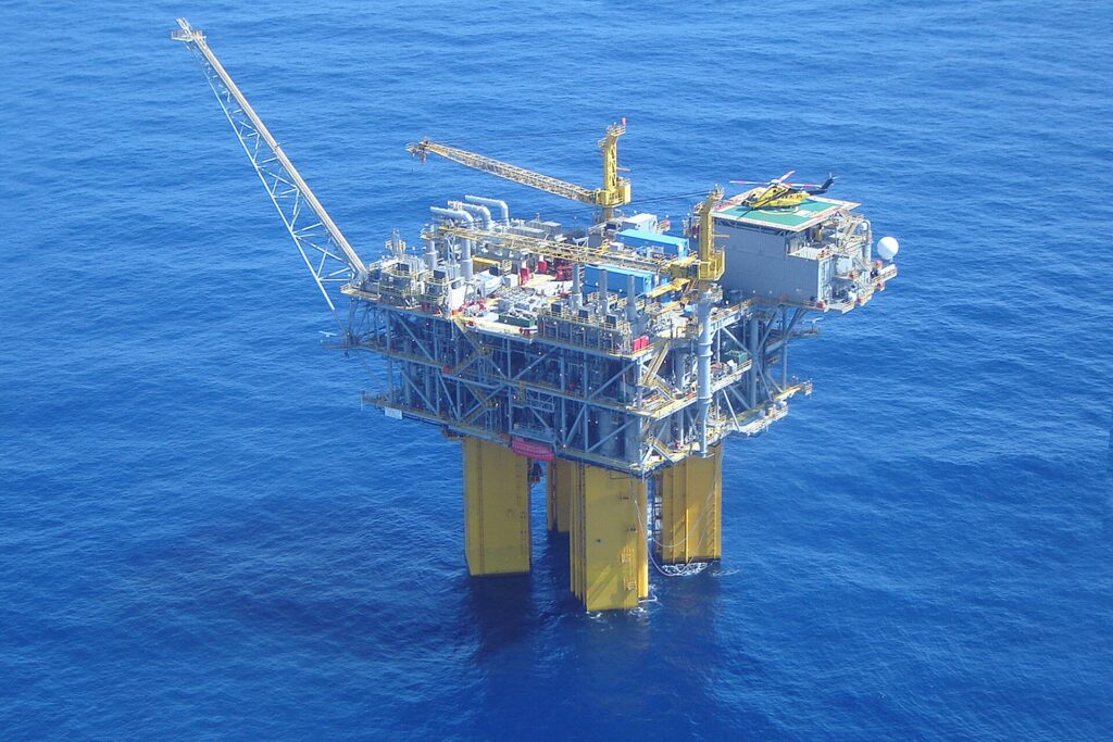 Offshore oil production platform in the Gulf of Mexico