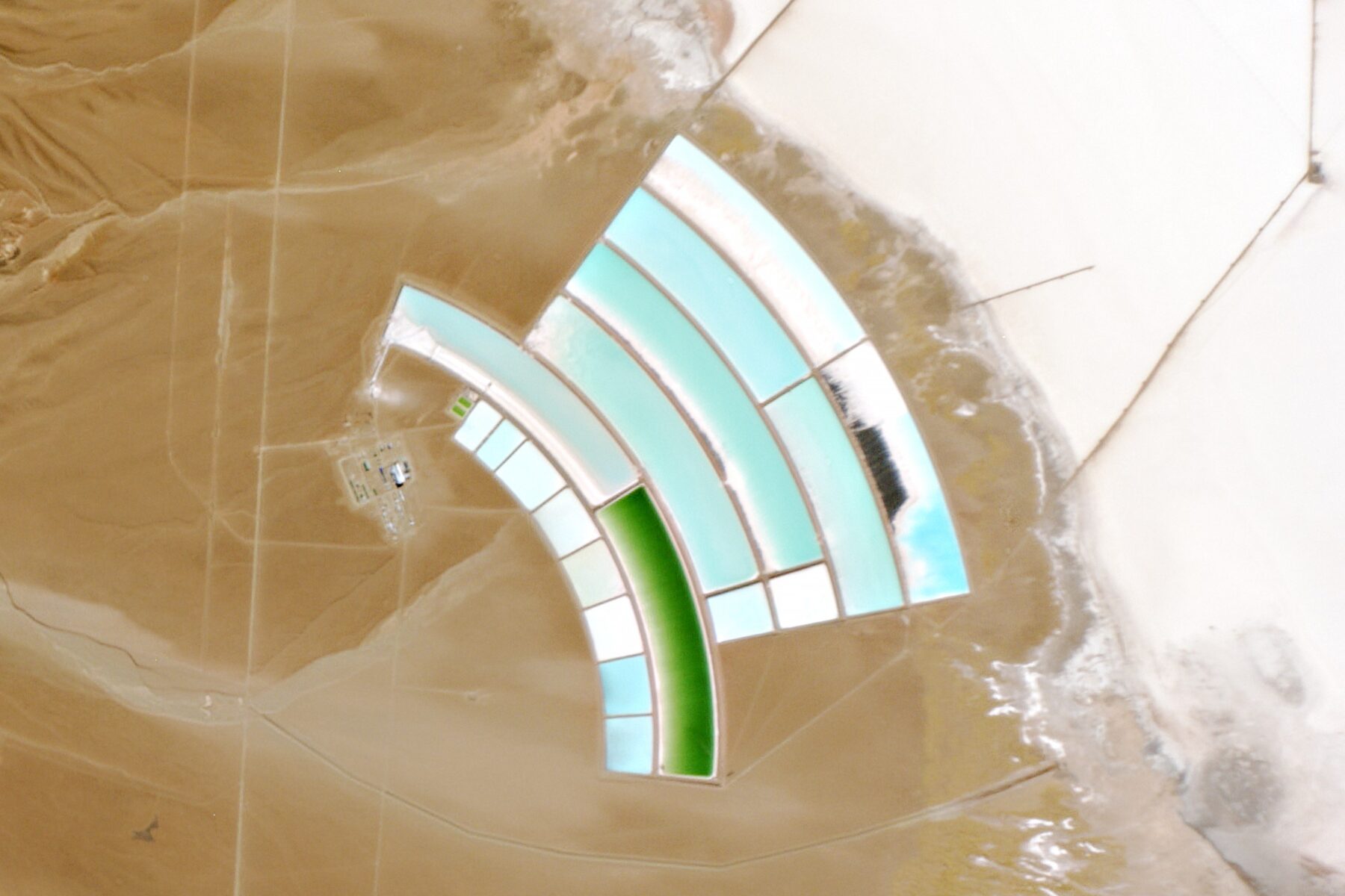 Lithium evaporation ponds at the Cauchari-Olaroz lithium operation in Jujuy
