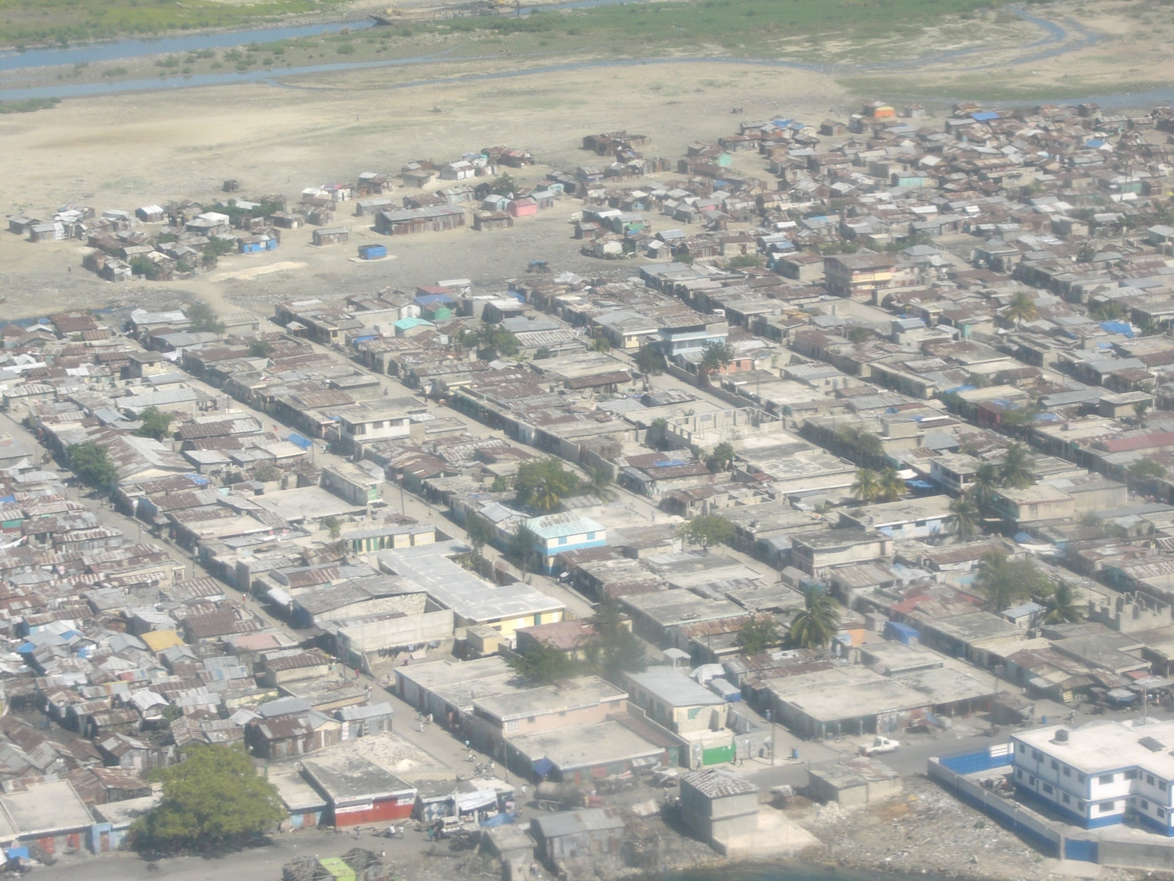 Aerial view of Cit&eacute; Soleil, the densely built district of Port-au-Prince, Haiti