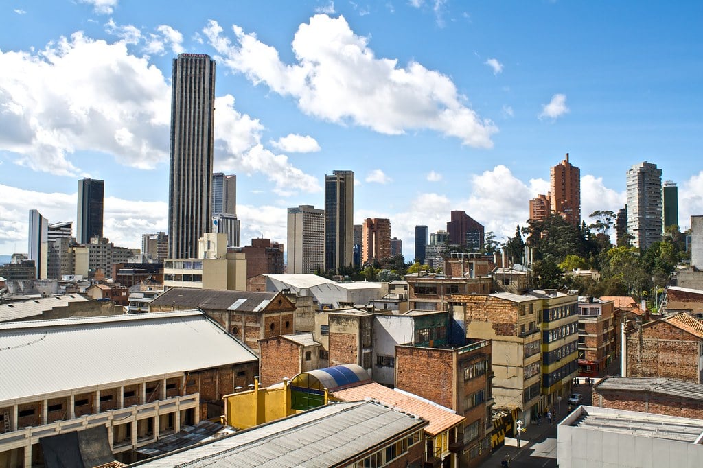 The downtown Bogota skyline with the Torre Colpatria, illustrating the Colombia markets report