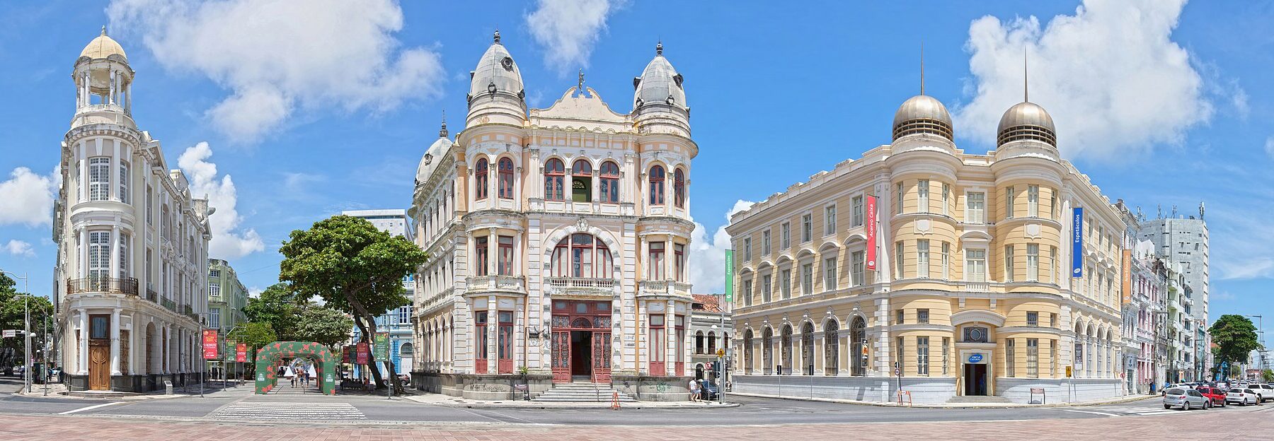 Recife's historic waterfront — the city closes the free Noturno film festival and hosts a samba caravan this weekend