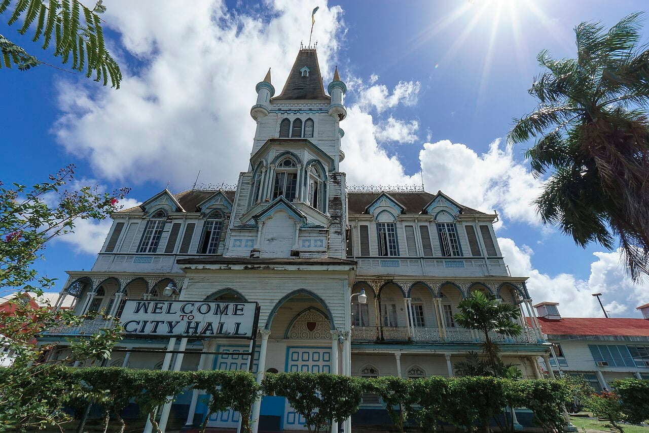 Guyana debt &mdash; City Hall in Georgetown, capital of one of the world’s fastest-growing economies