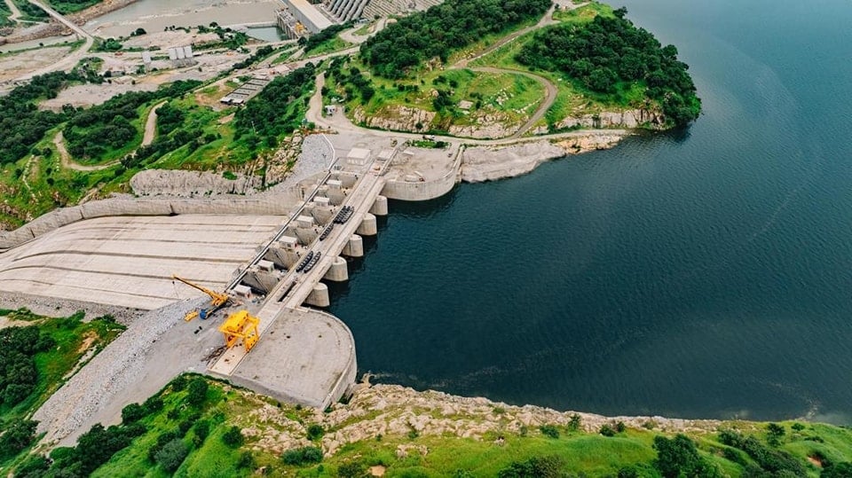 The Grand Ethiopian Renaissance Dam on the Blue Nile in Ethiopia