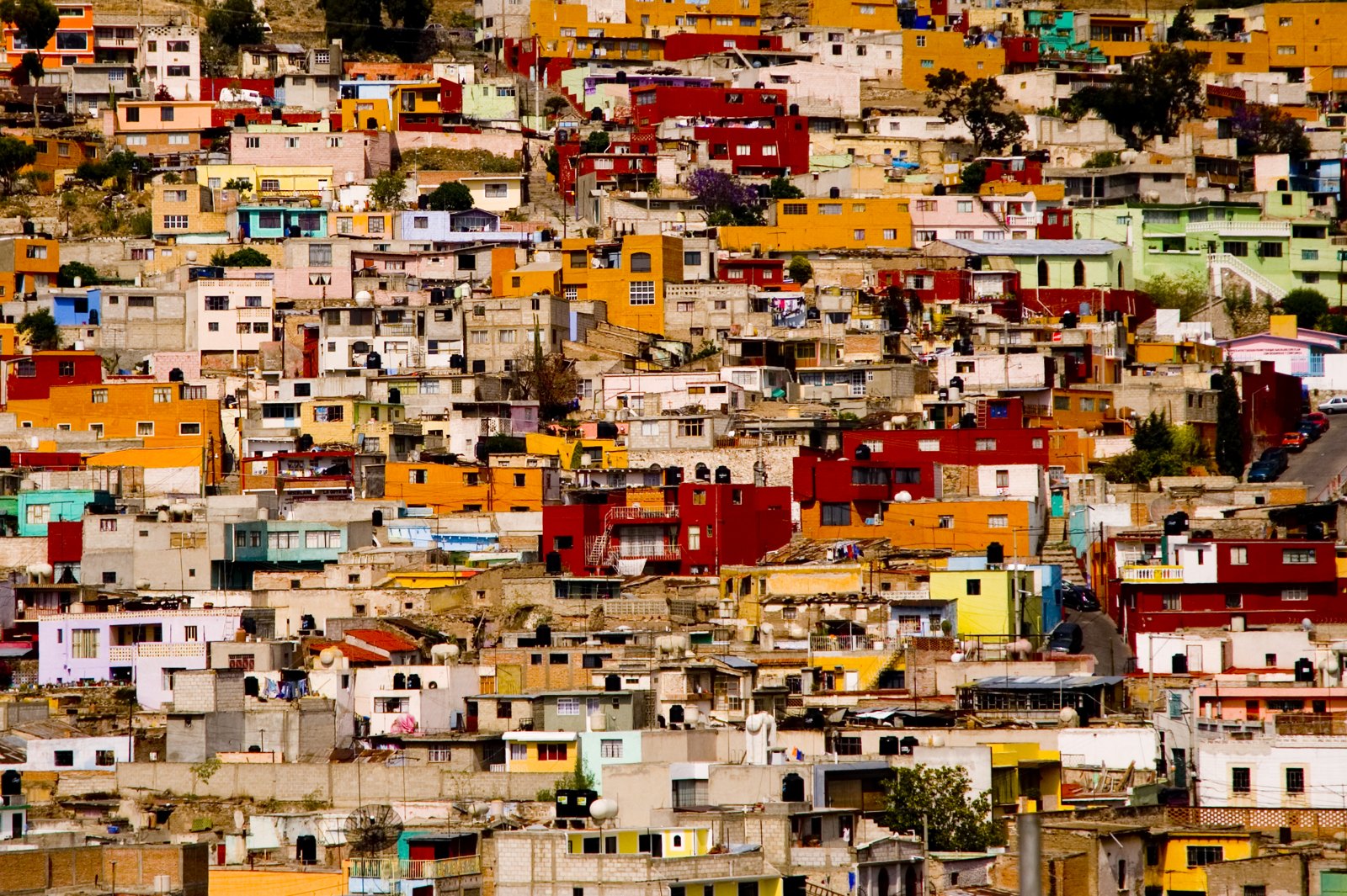 A hillside city in Mexico.