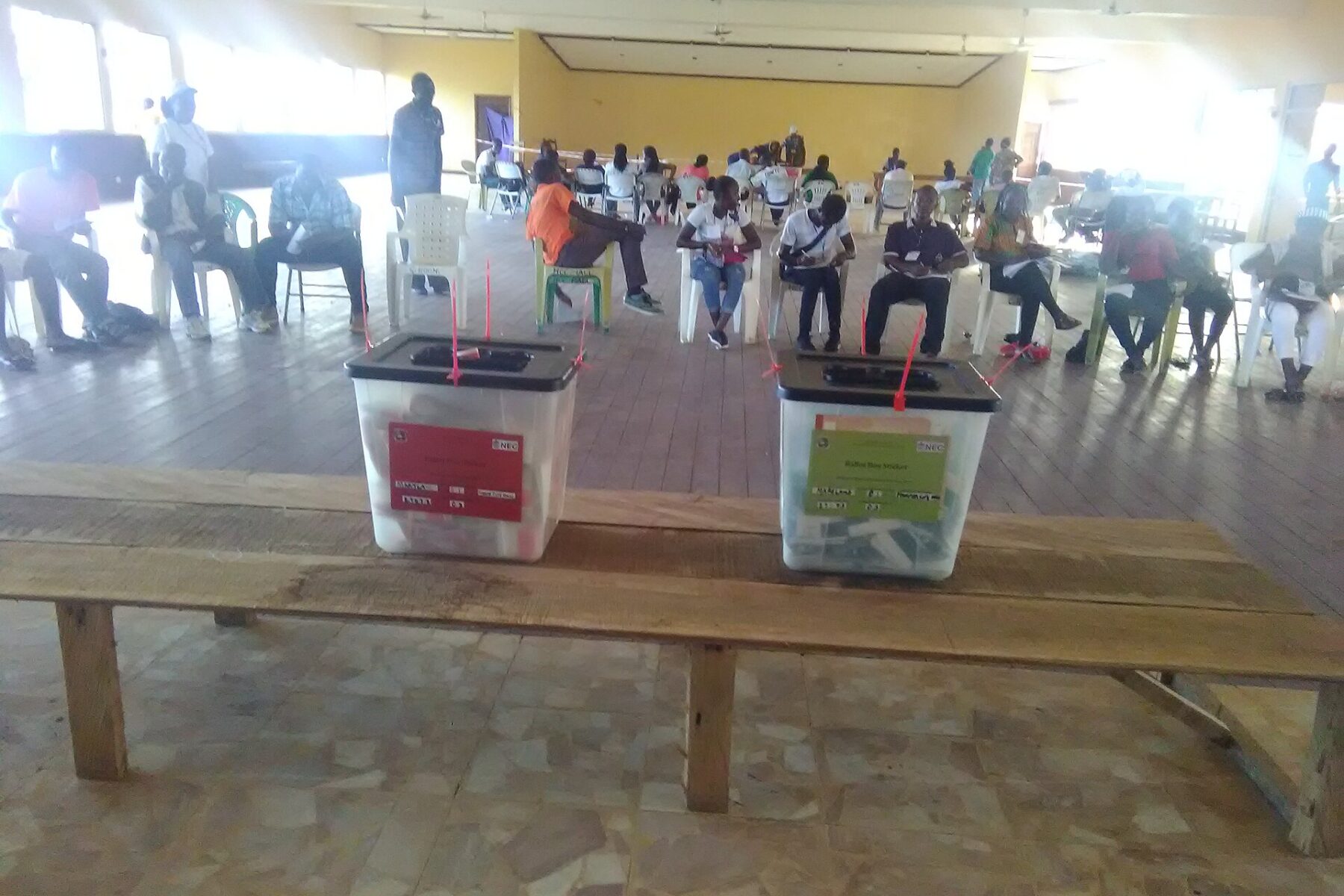 Ballot boxes at a polling station, illustrating Kenya's IEBC election-materials tender