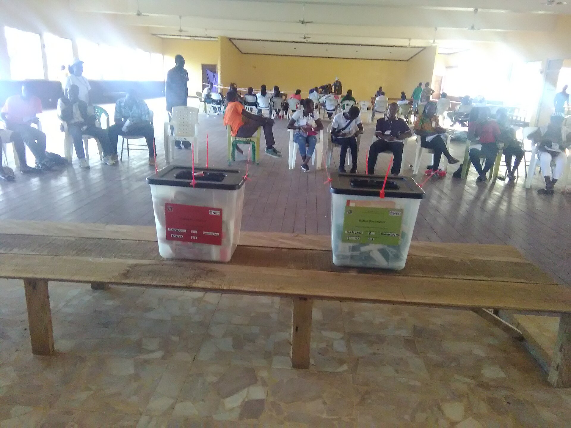 Ballot boxes at a polling station, illustrating Kenya's IEBC election-materials tender