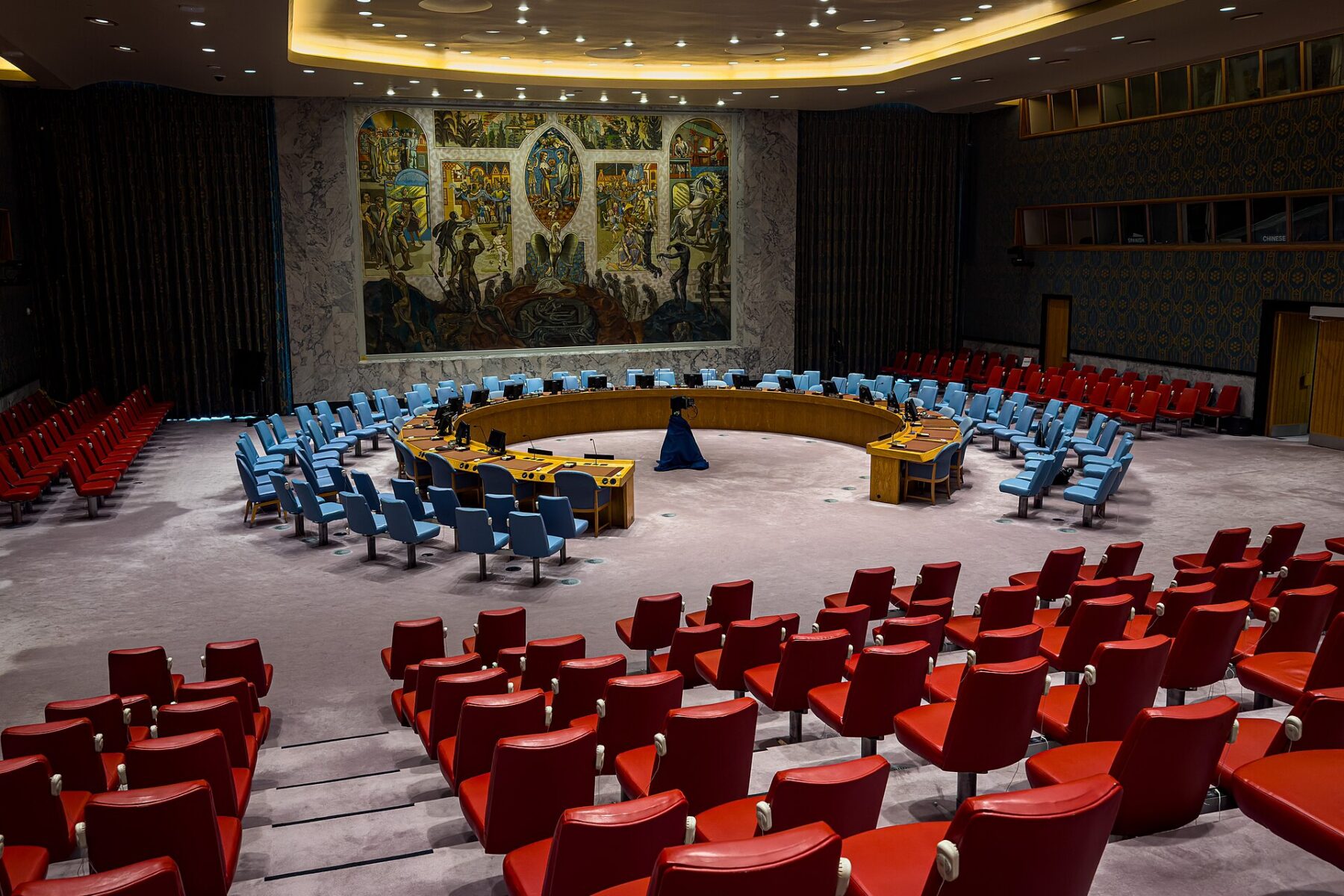 The United Nations Security Council chamber in New York