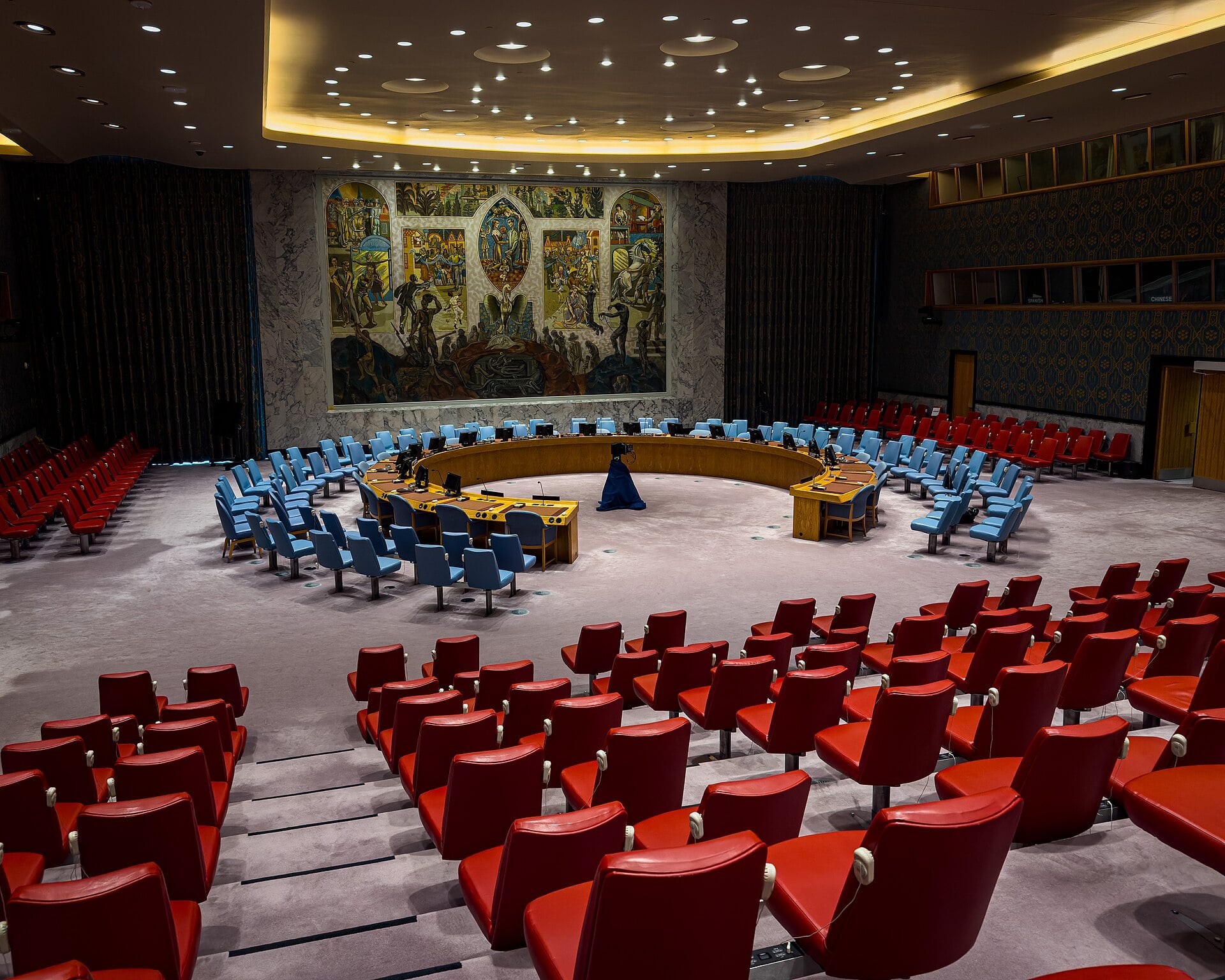 The United Nations Security Council chamber in New York