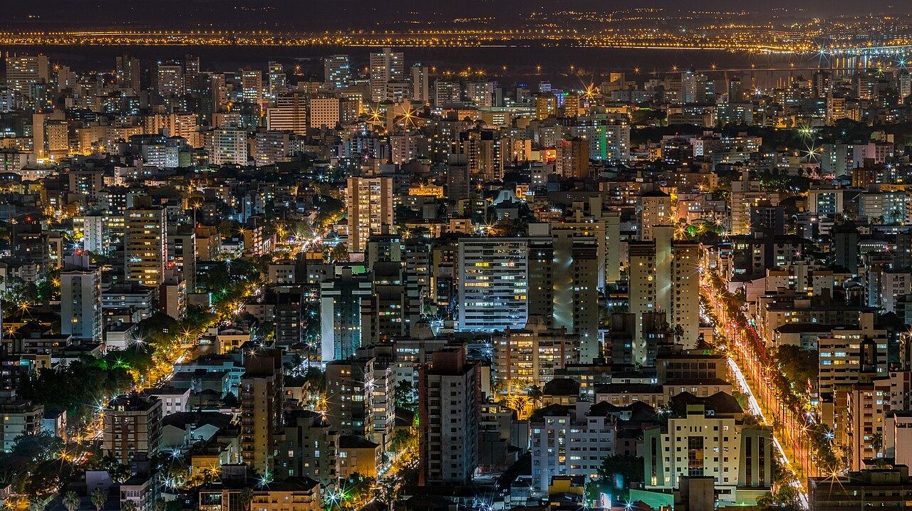 Porto Alegre skyline at night