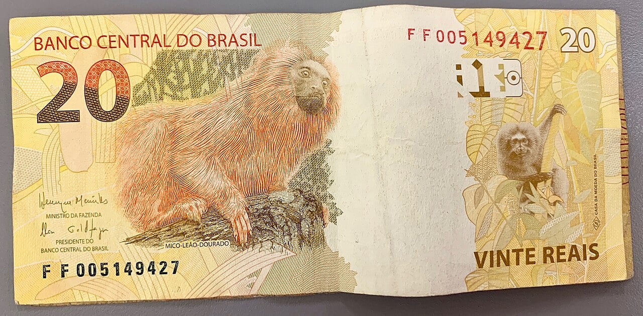 Brazilian 20 reais banknote