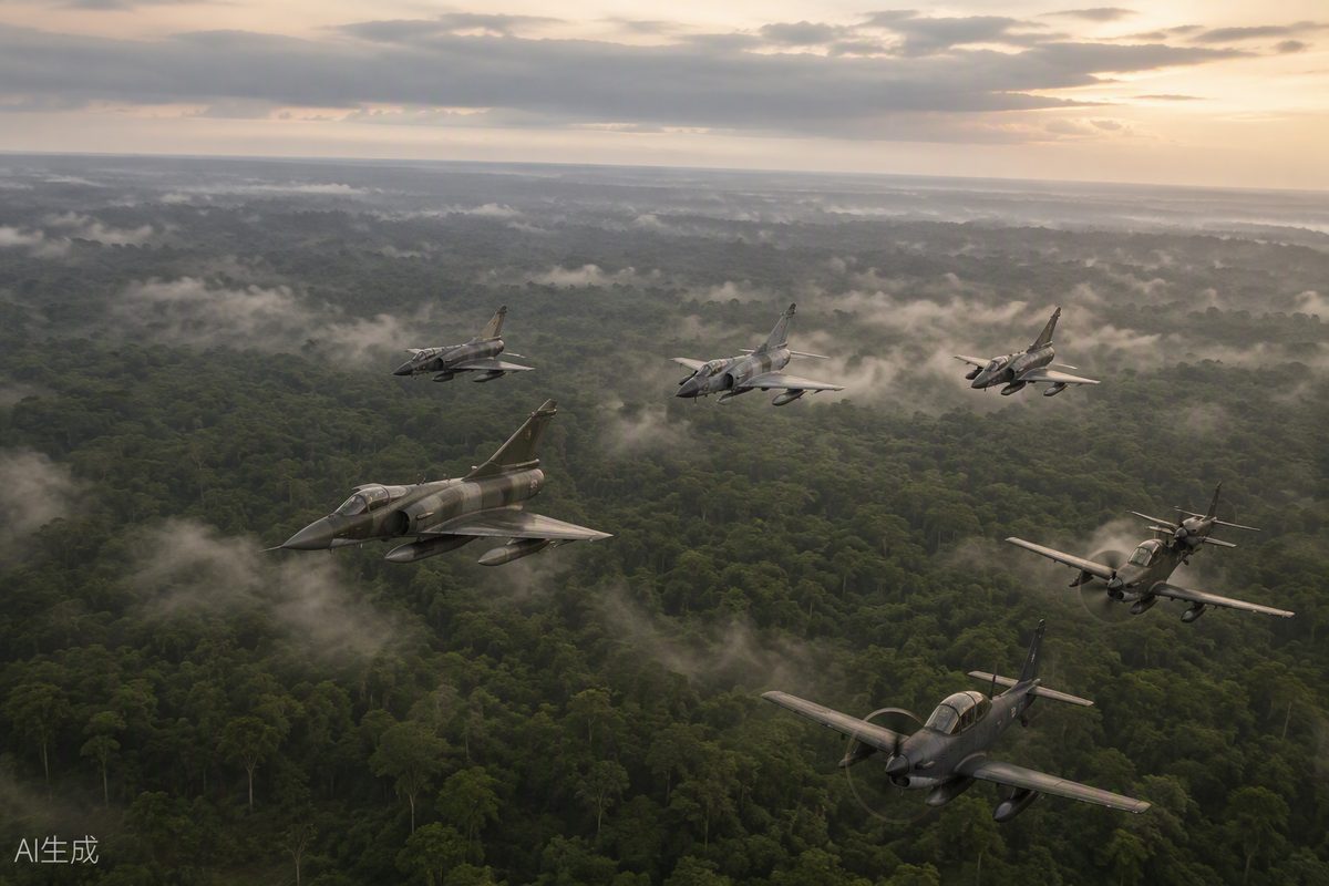 Latin America Defense Monitor: Colombian Kfir and Super Tucano jets over the Guaviare jungle