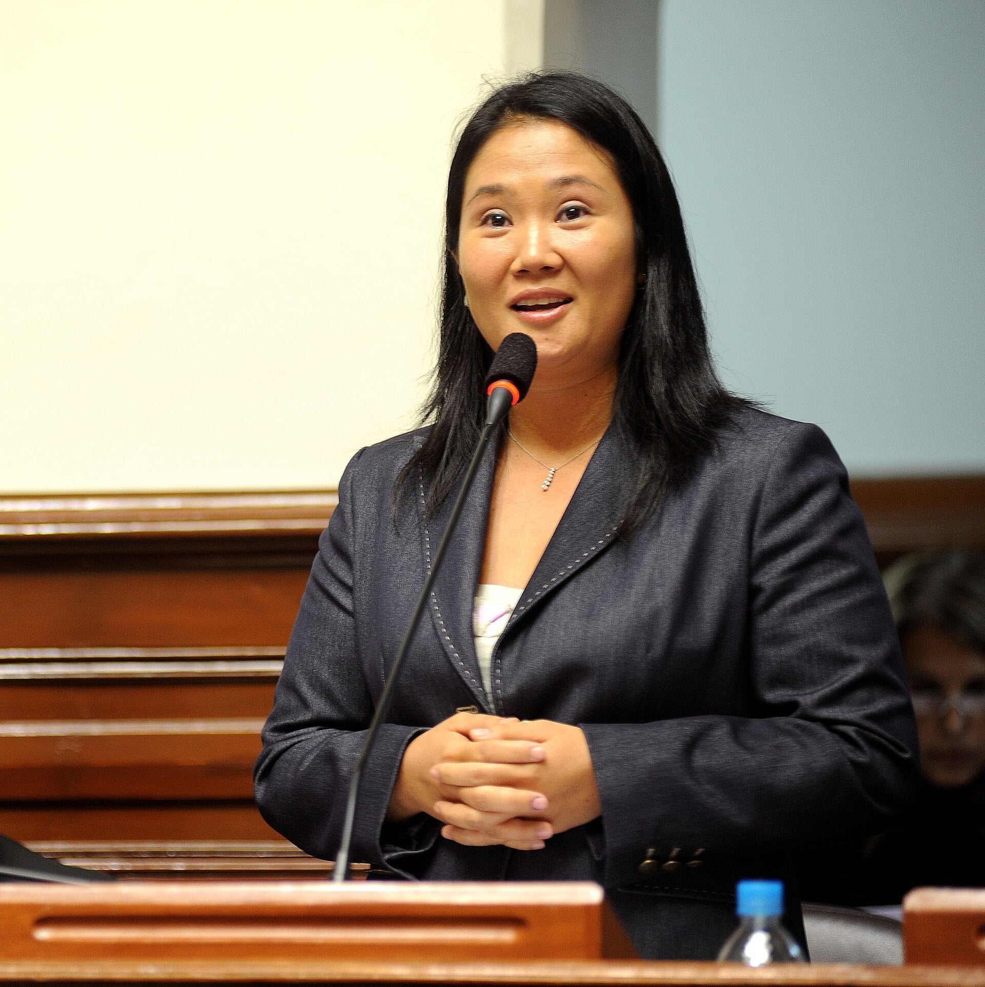 Keiko Fujimori government cabinet meeting in Lima with President Fujimori at the head of the table