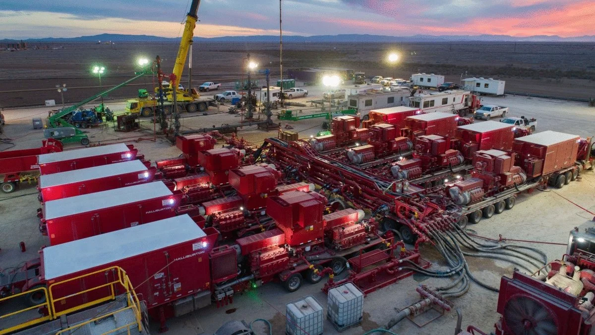A Vaca Muerta shale site in Neuquén, where YPF is deploying Vaca Muerta electric fracturing with Halliburton.