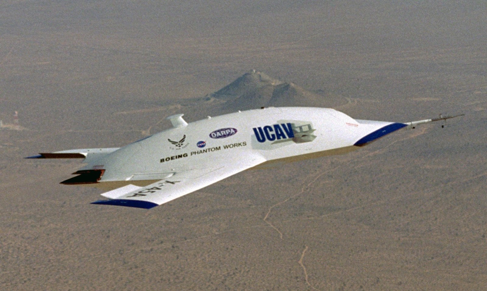 A military drone in flight.