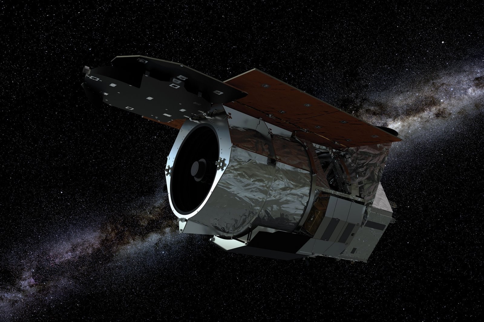 Artist rendering of NASA's Nancy Grace Roman Space Telescope in space
