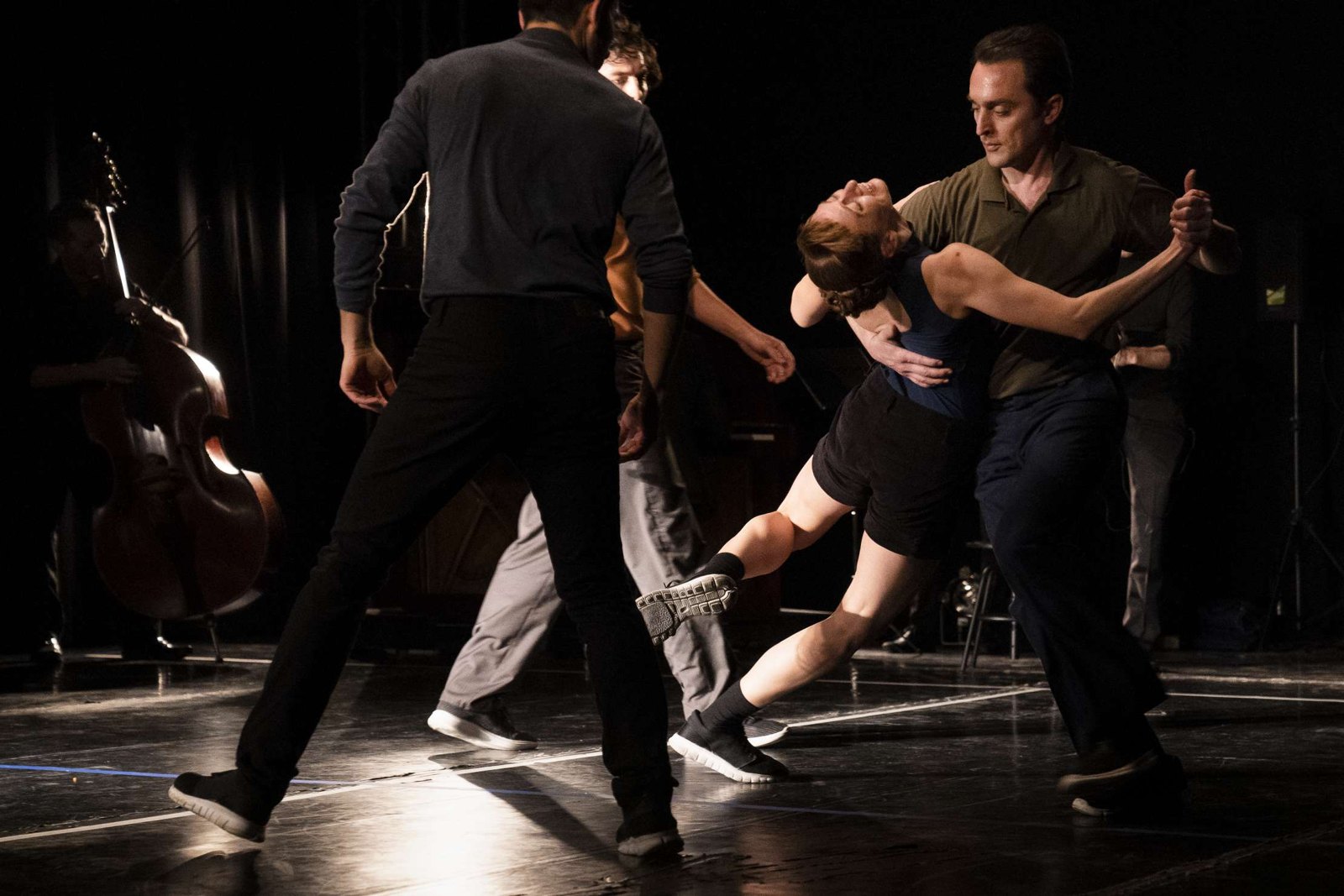 Noestango works from the tango embrace but strips away the costume vocabulary of stage tango.