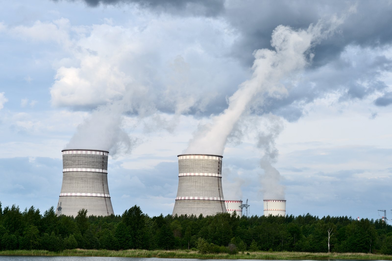 Nuclear power plant cooling towers, illustrating Kenya's nuclear plan