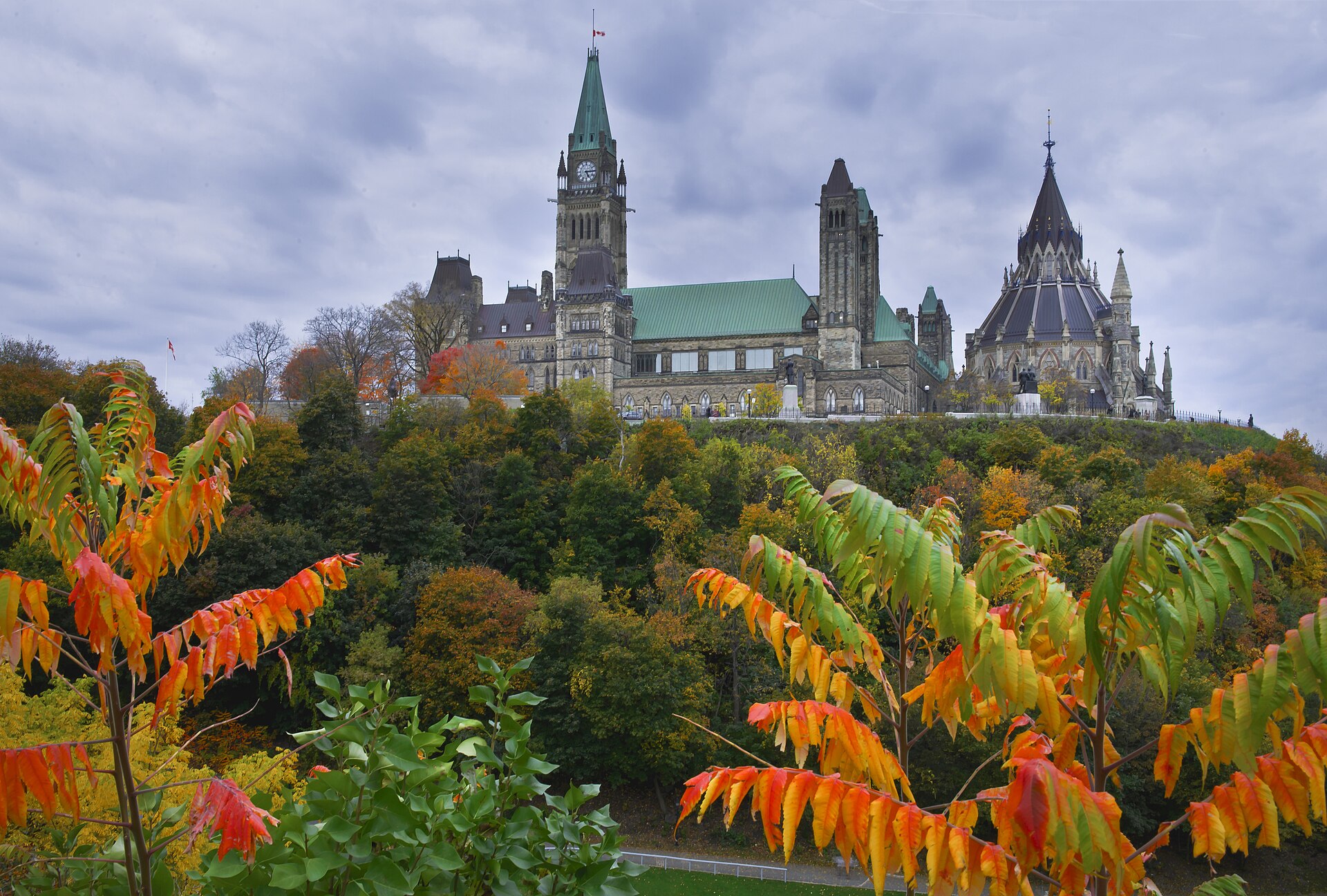 Parliament Hill in Ottawa, where Canada's government is preparing counter-tariffs that take effect on September 8